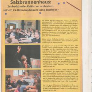Presseartikel Sulzbacher Umschau - Jubiläumsshow Kalibo