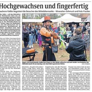 Presseartikel Saarbrücker Zeitung - Mittelalter Zauberei